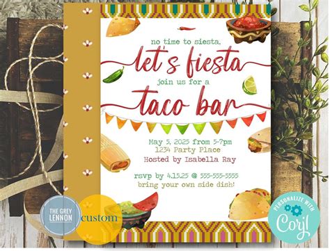 Taco bar invitation