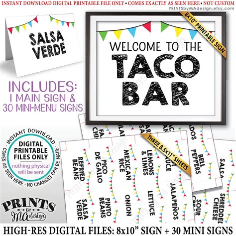 Taco Bar Sign Templates