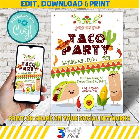 Taco Invitation Template