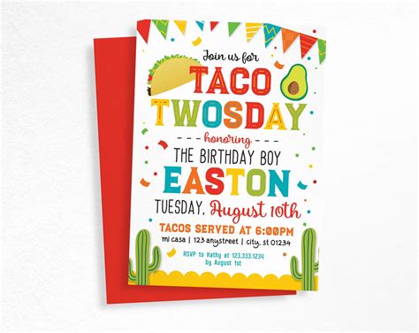 Taco party invitation template design