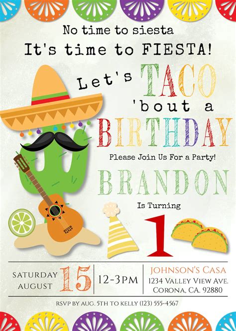 Fiesta-themed invitation