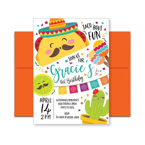 Taco party invitation template design