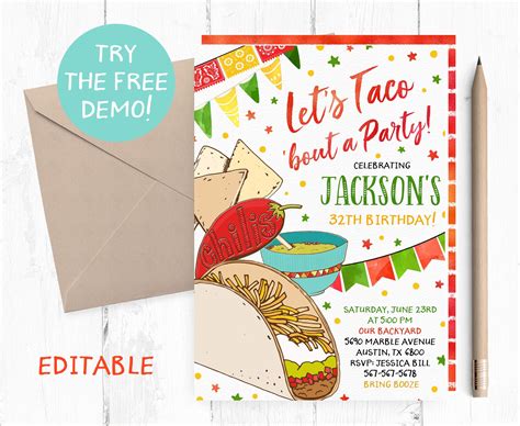 Fiesta-themed invitation