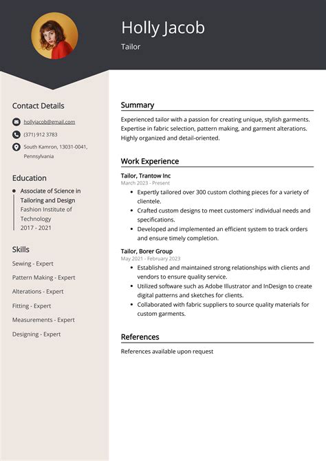 Tailored CV Example