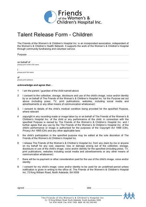 Talent Release Forms Image