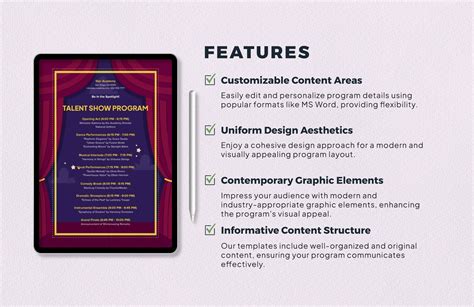 Basic Components of a Talent Show Program Template