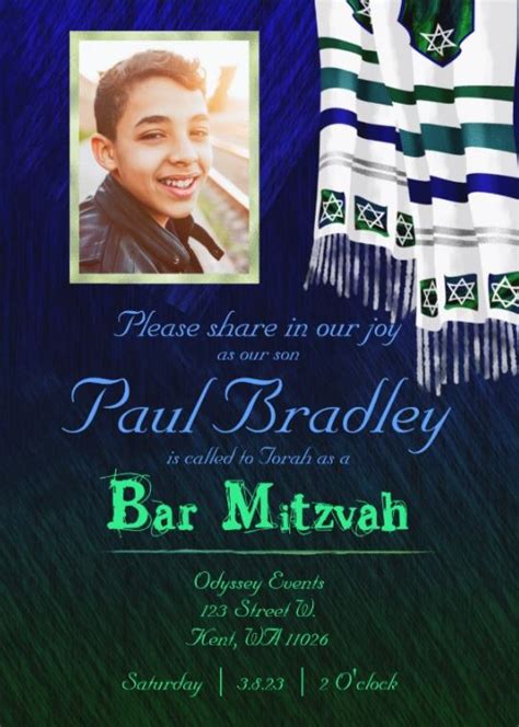 Tallit-Inspired Bar Mitzvah Template