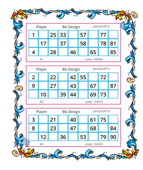 Tambola Printable Tickets Templates