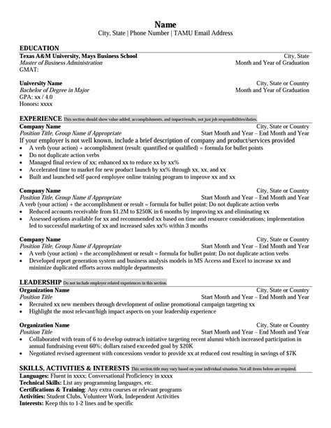 Tamu Mays Resume Template Example