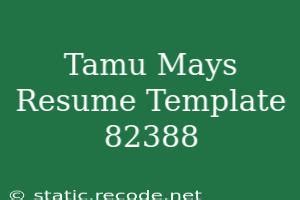 Tamu Mays Resume Template Example 7