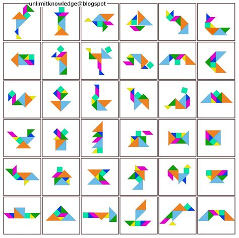 Tangram puzzle pieces