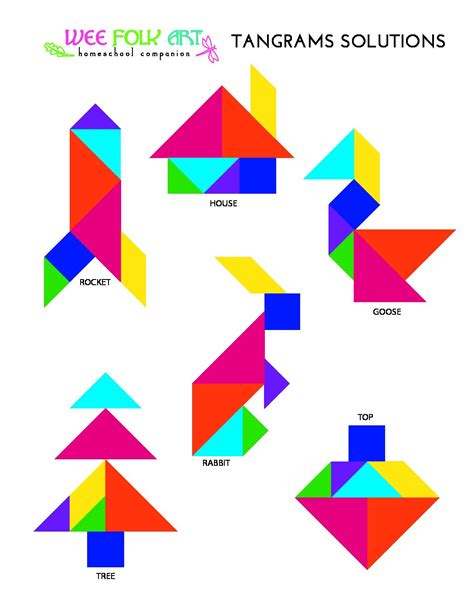 Tangram puzzle pieces