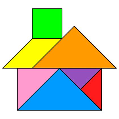 A tangram picture of a house