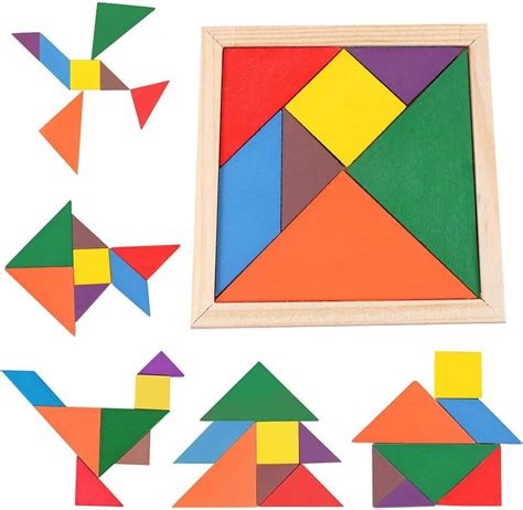 A collection of tangram puzzle books for kids