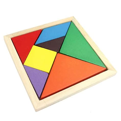 A set of tangram puzzle toys