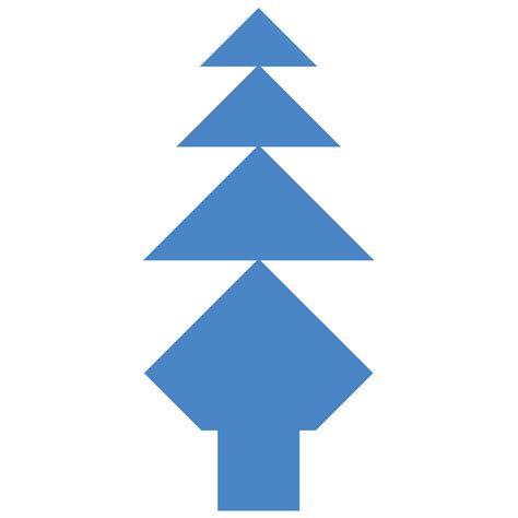 Tangram puzzle tree shape