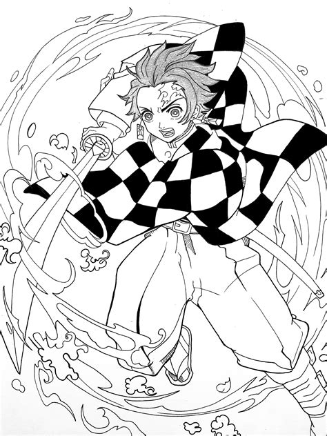 Tanjiro's Haori Coloring Page