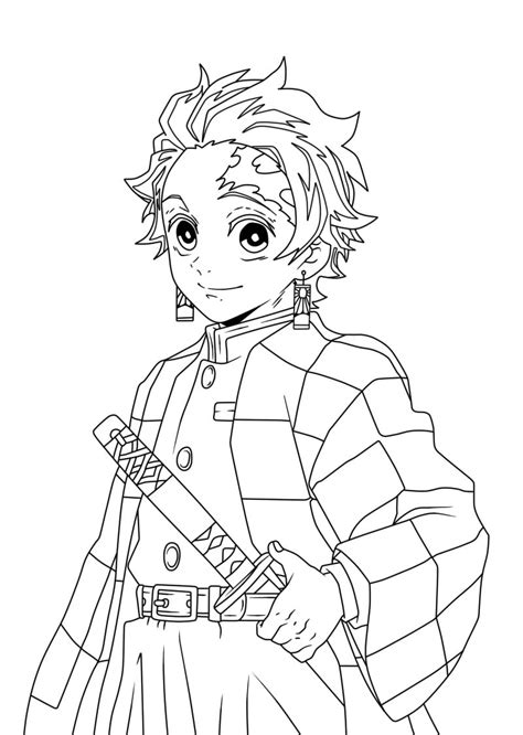 Tanjiro Kamado Coloring Page