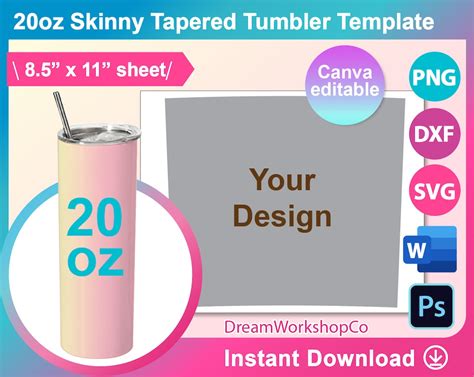 Tapered Tumbler Template in Canva Made Easy