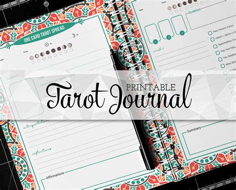 Tarot Journal Workbook Template for Spiritual Growth