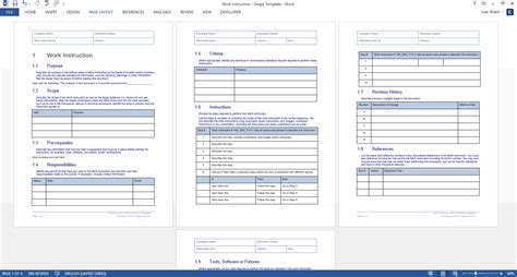 Task-Based Work Instruction Template Gallery