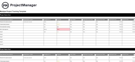 Task List Template with Multiple Status Columns Excel