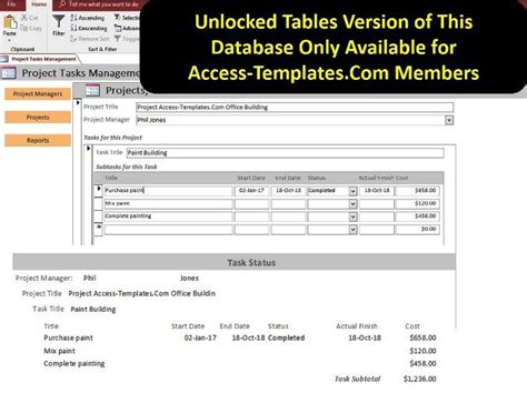 Task Management Access Database Template Download