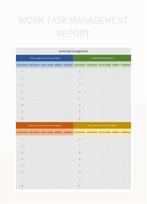 Task Management Report Template