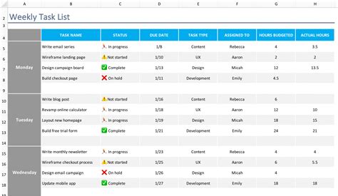 Task Tracker Template for Marketing