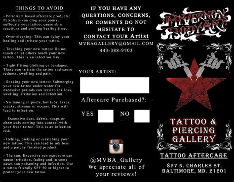 Tattoo aftercare in Baltimore