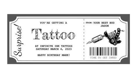 Tattoo Appointment Voucher Template