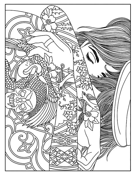 Tattoo Art Coloring Pages for Adults