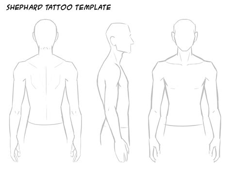 Tattoo artist using a blank body template