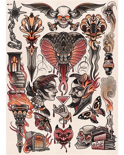 Tattoo flash sheets