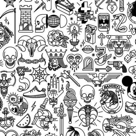 Tattoo flash sheets collection