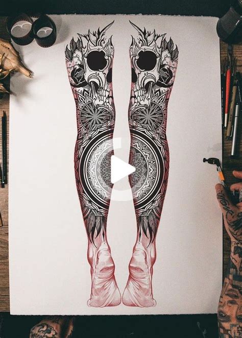 Tattoo leg template designs gallery 1