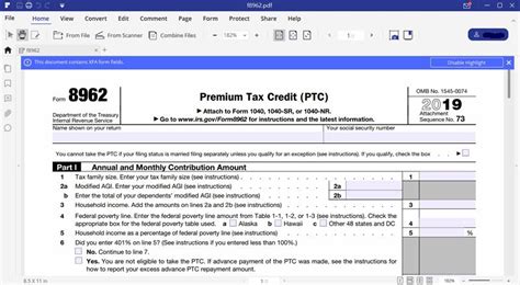 Tax Form 8962 Example