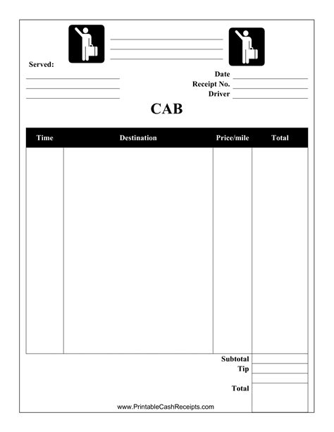 Taxi Receipt Template 1