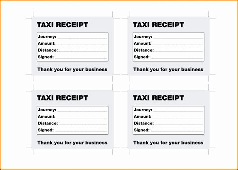 Taxi Receipt Template 6