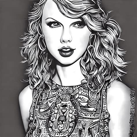 Taylor Swift Coloring Page 1