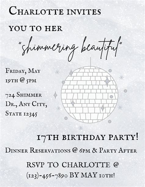 Taylor Swift-inspired invitation template with watercolor elements and earthy tones