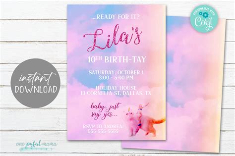 Taylor Swift-inspired invitation template with pastel colors and floral patterns