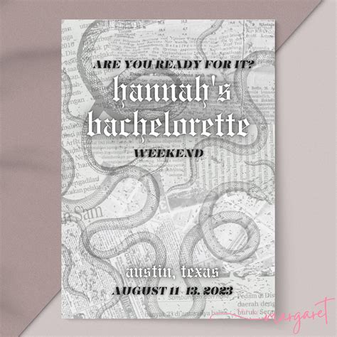 Taylor Swift-inspired invitation template with bold typography and edgy graphics