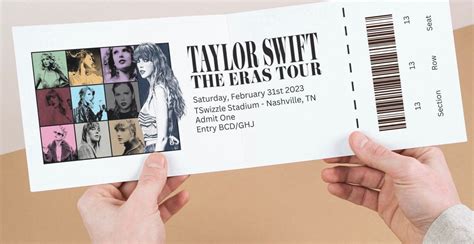 Taylor Swift Ticket Template with imagery and typography