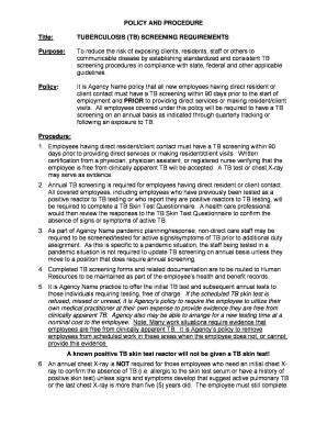 TB Testing Policy Template