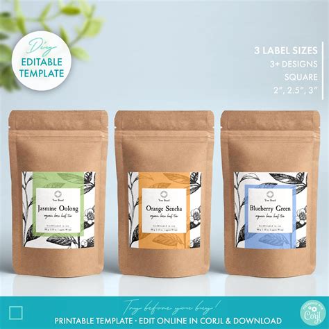 Tea packaging design template 3