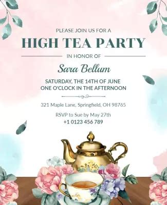 Tea Party Flyer Template