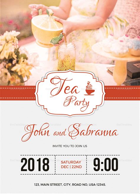 Tea Party Invitation Template