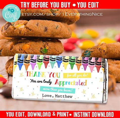 How to Use Teacher Appreciation Candy Bar Wrapper Printables