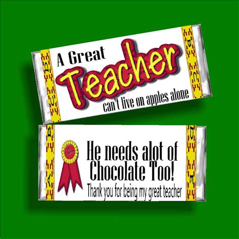 Teacher Appreciation Candy Bar Wrapper Template Free Download